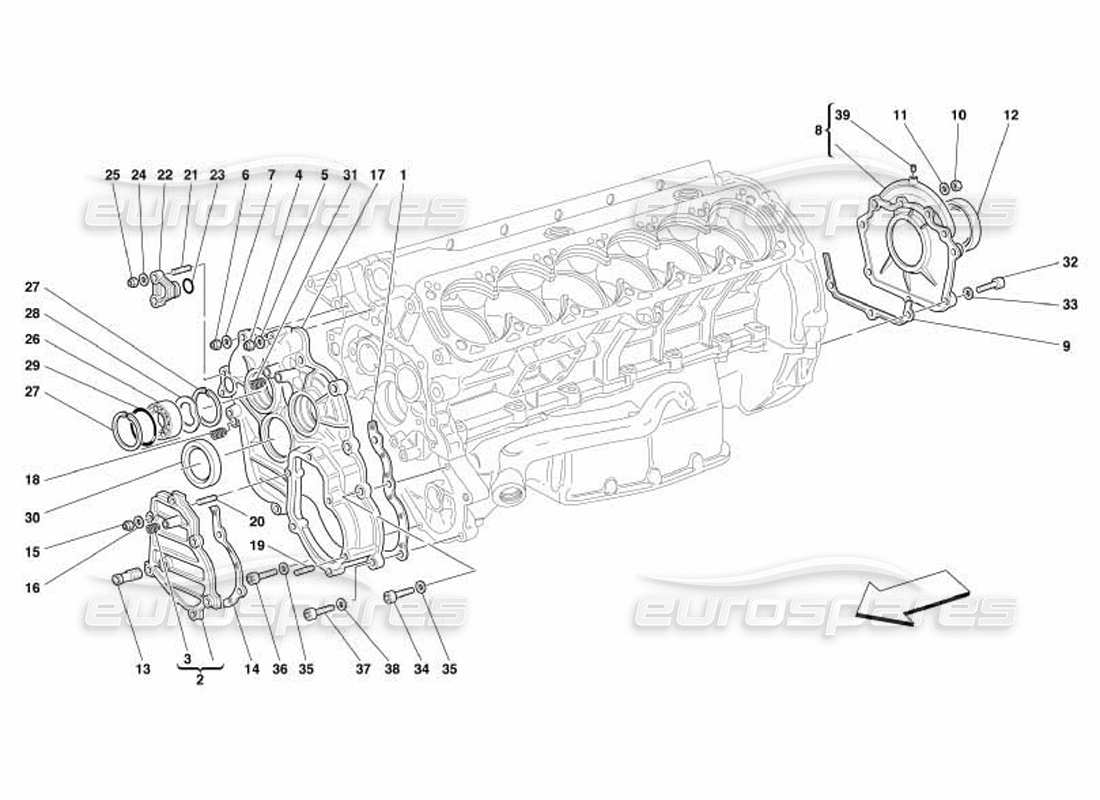 ferrari 550 barchetta carter motore - coperchi diagramma delle parti