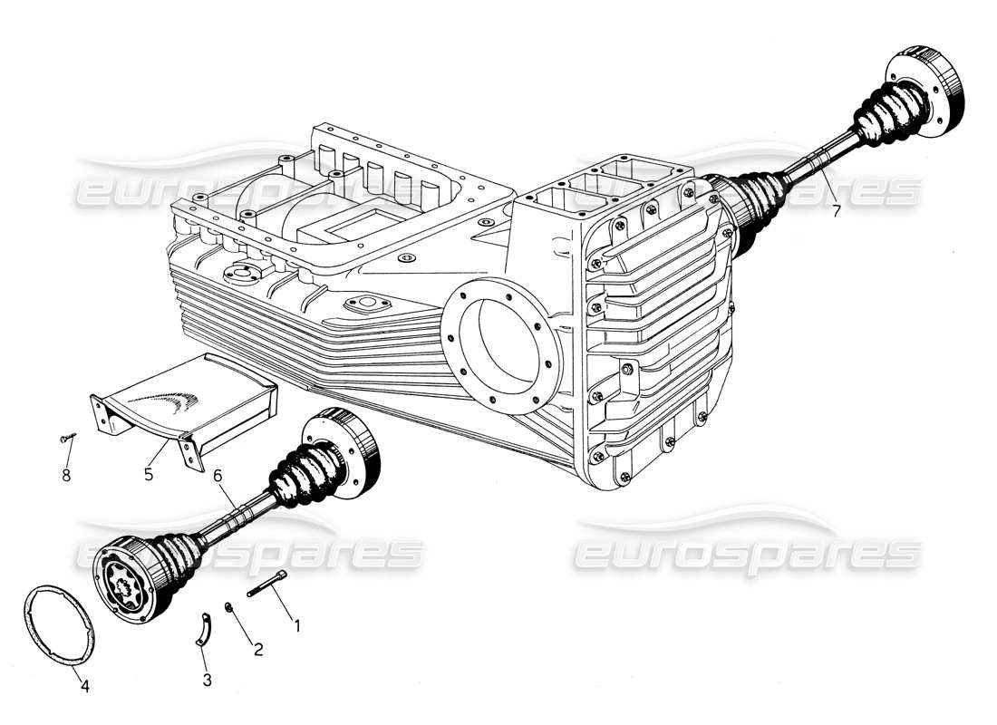 lamborghini countach lp400 trasmissione - alberi diagramma delle parti