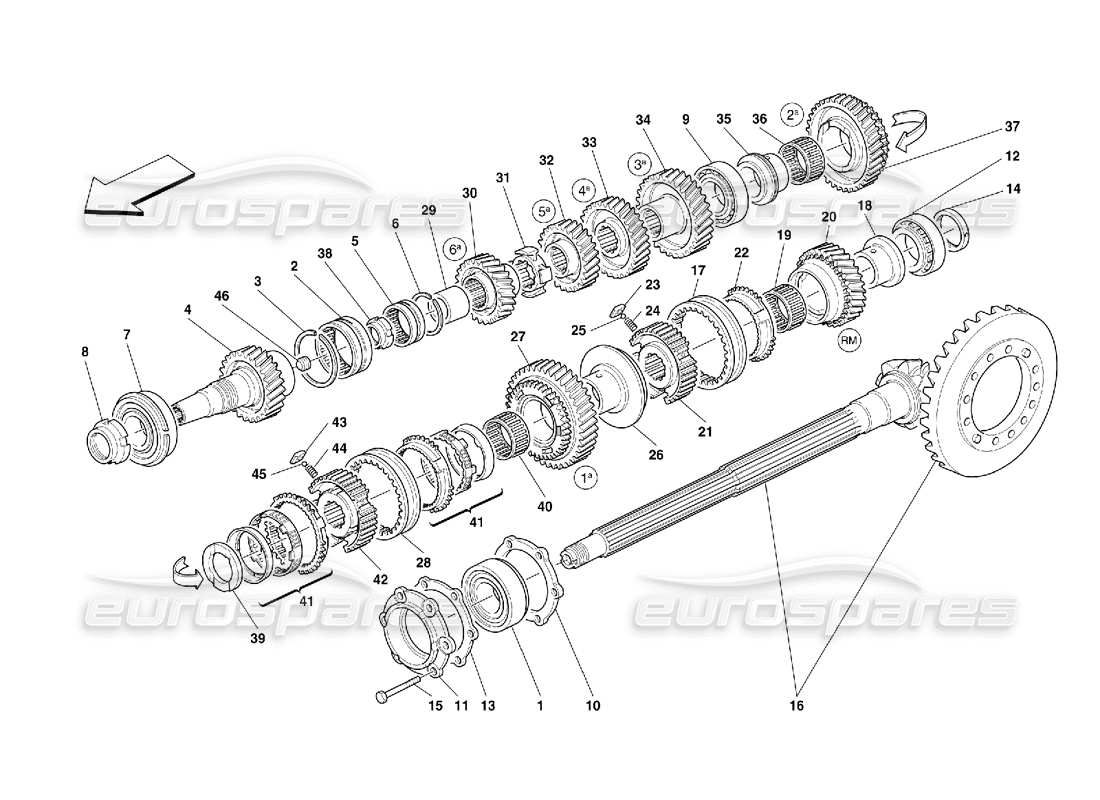 ferrari 456 gt/gta ingranaggi dell'albero di posizionamento -non per il diagramma delle parti di 456 gta