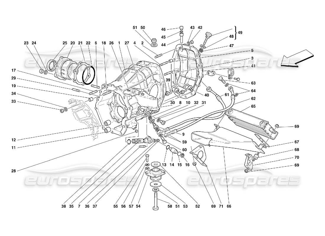 ferrari 456 gt/gta diverso. radiatore di raffreddamento del portapacchi e del cambio -non per 456 gta diagramma delle parti