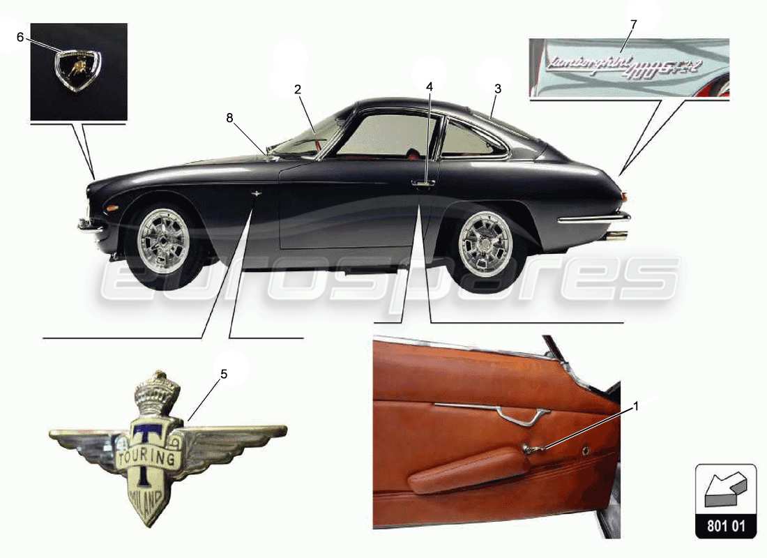 lamborghini 400 gt corpo diagramma delle parti