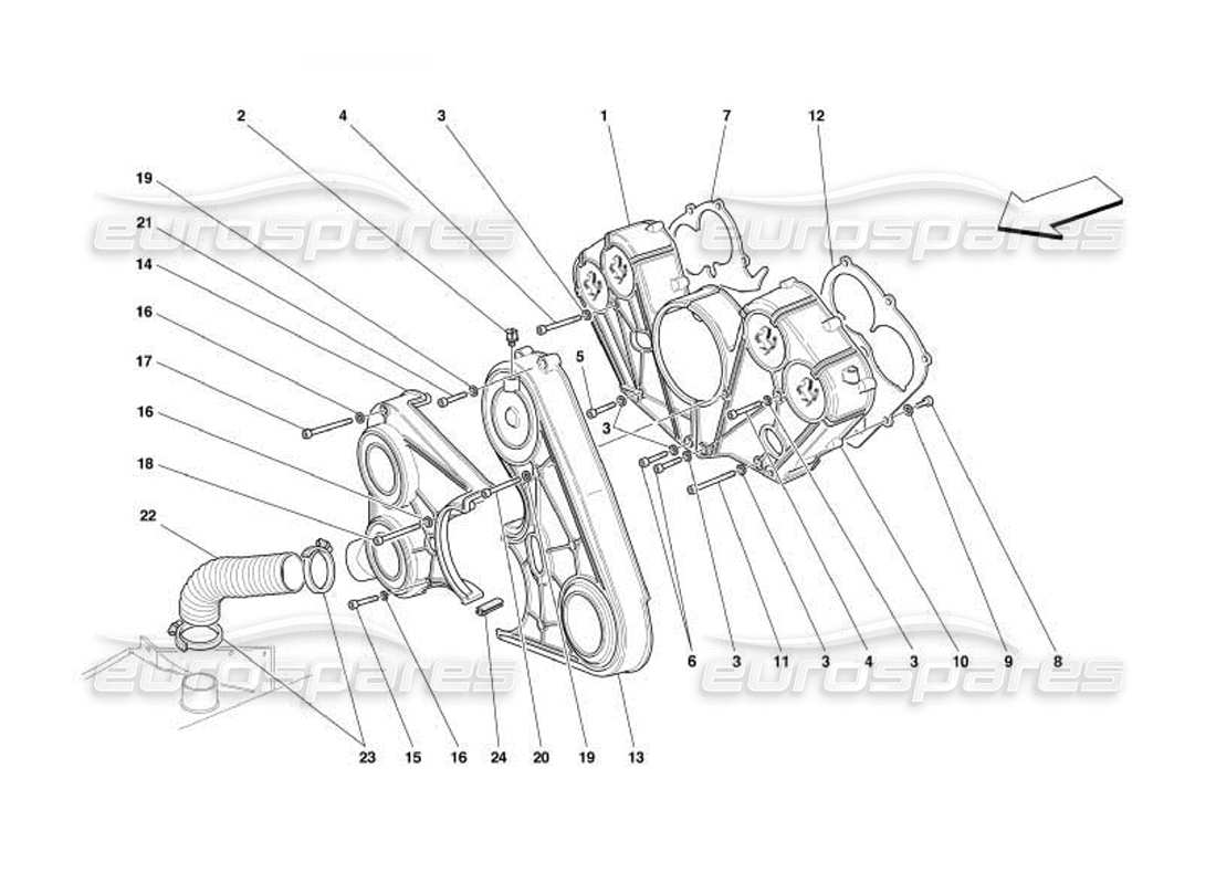 ferrari 550 barchetta coperture del motore diagramma delle parti