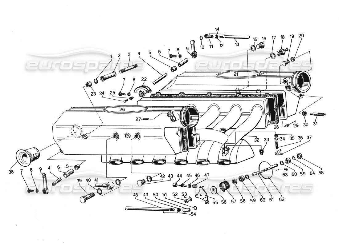 lamborghini countach 5000 qvi (1989) sistema di alimentazione carburante diagramma delle parti