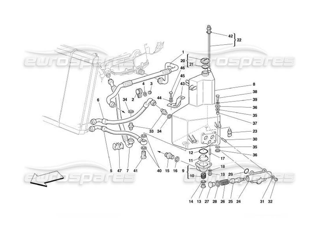 ferrari 550 barchetta sistema di lubrificazione - serbatoio diagramma delle parti