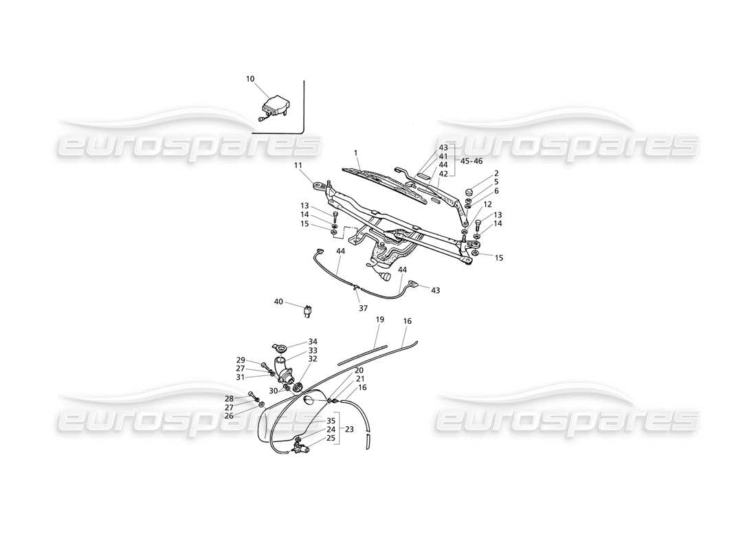 maserati qtp v6 evoluzione tergicristalli e rondella diagramma delle parti