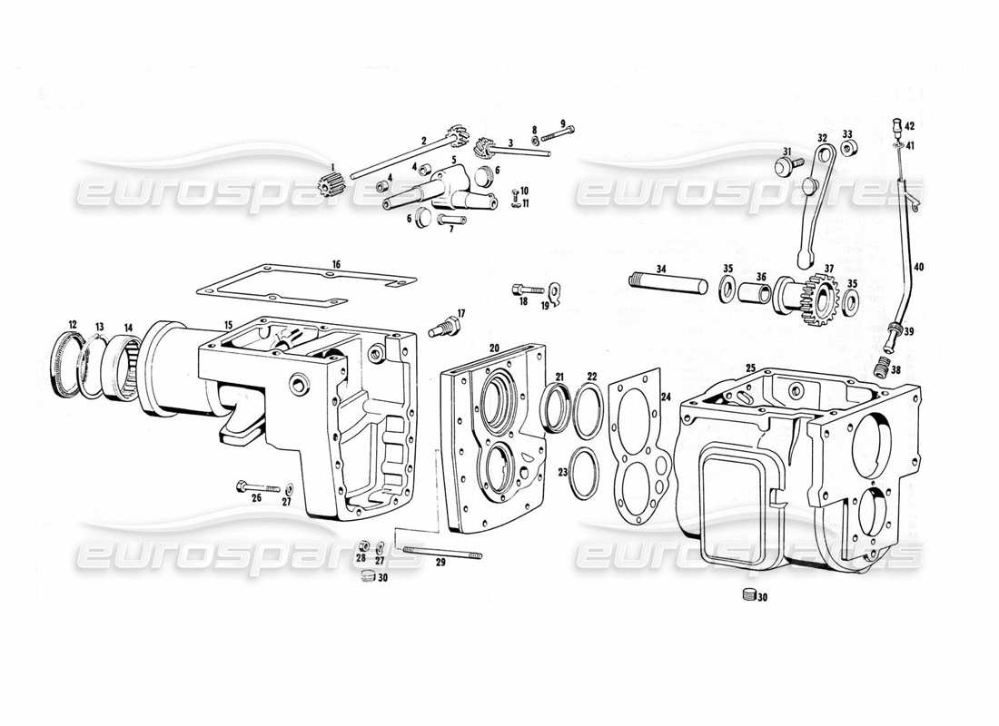 maserati indy 4.2 alloggiamento della trasmissione diagramma delle parti