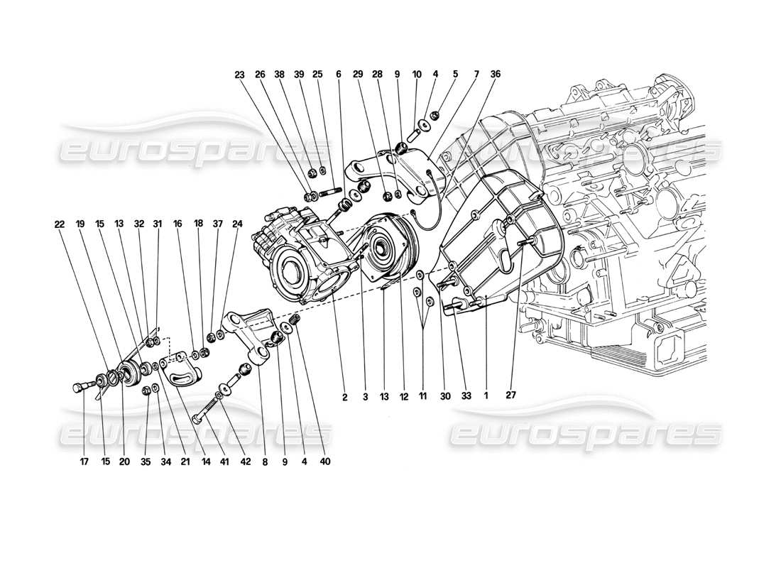 ferrari 208 turbo (1982) diagramma delle parti del compressore e dei controlli dell'aria condizionata