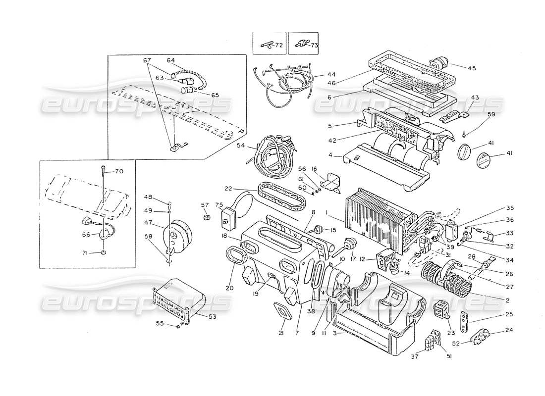 maserati 418 / 4.24v / 430 gruppo condizionatore aria diagramma delle parti