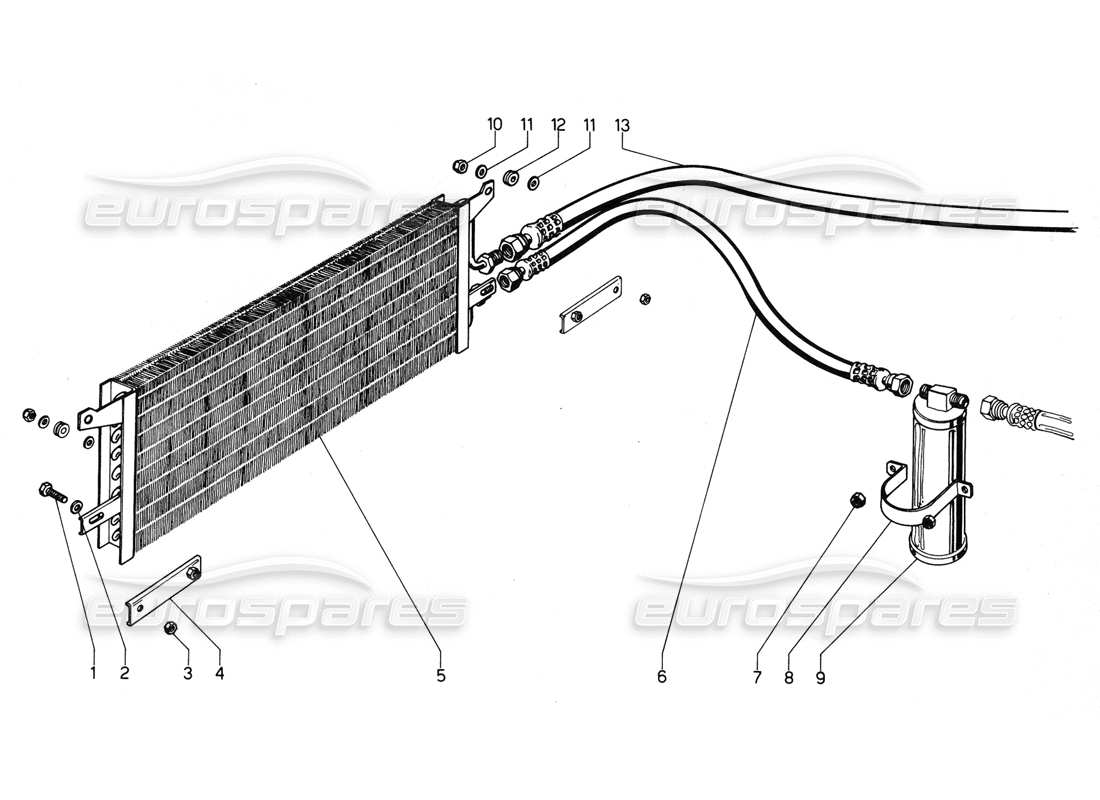 lamborghini urraco p300 diagramma delle parti dell'aria condizionata