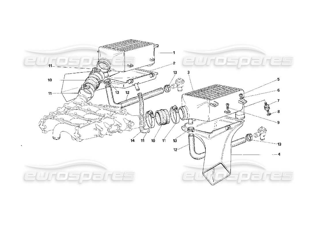 ferrari f40 diagramma delle parti degli scambiatori di calore