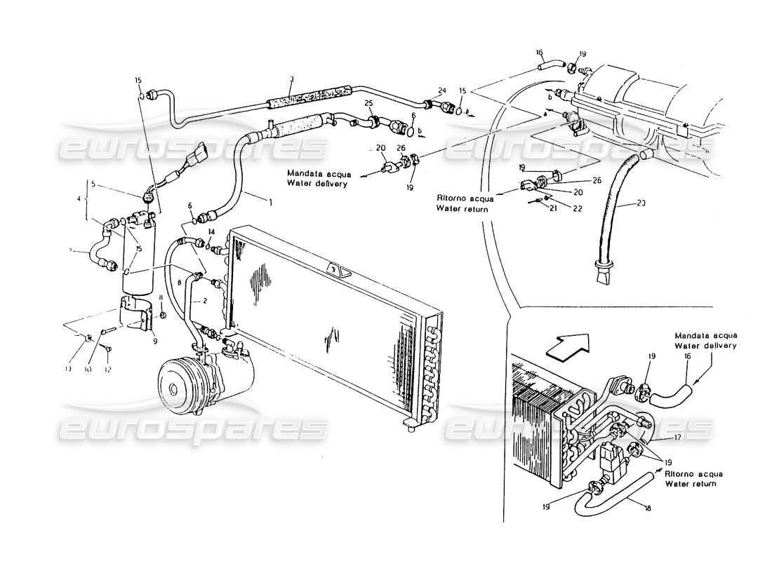 maserati 418 / 4.24v / 430 impianto di climatizzazione, sterzo a sinistra diagramma delle parti