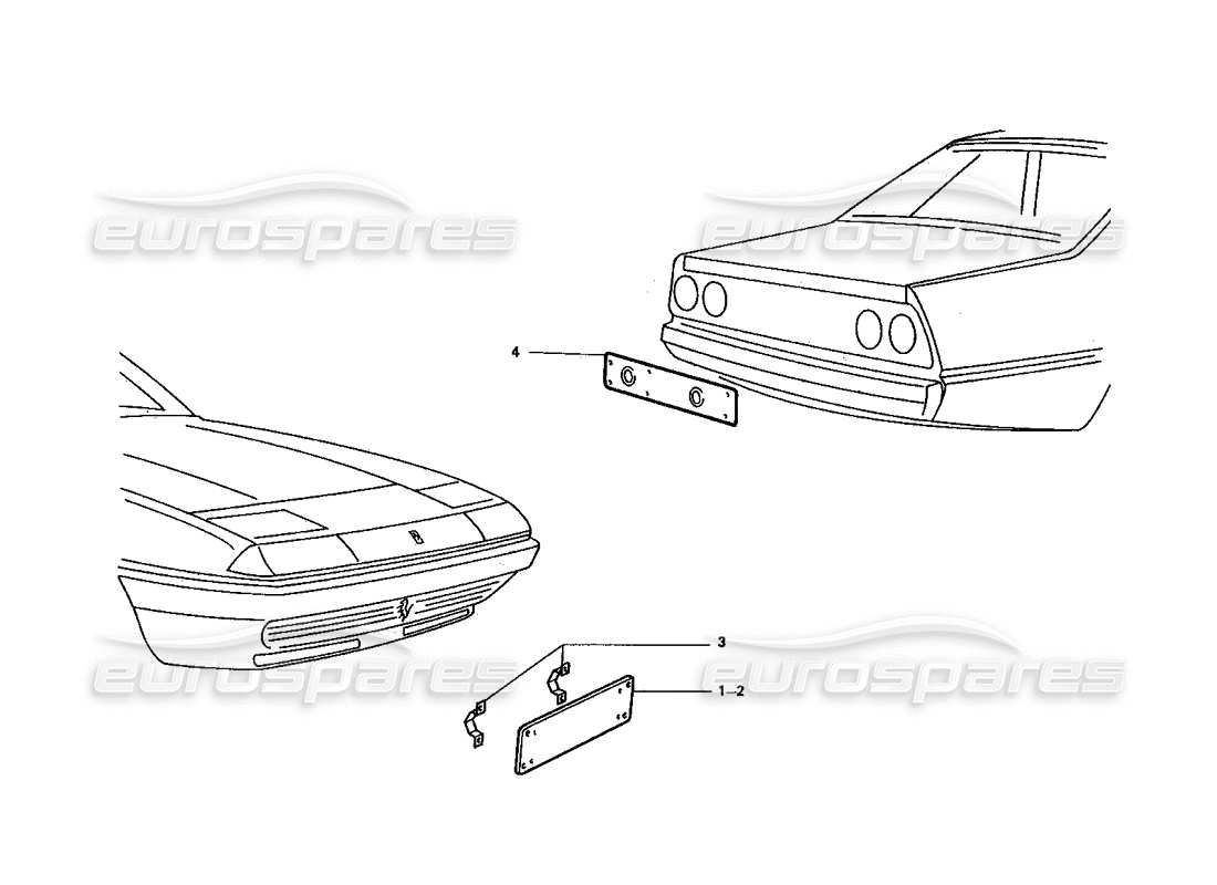 ferrari 412 (coachwork) portatarga diagramma delle parti