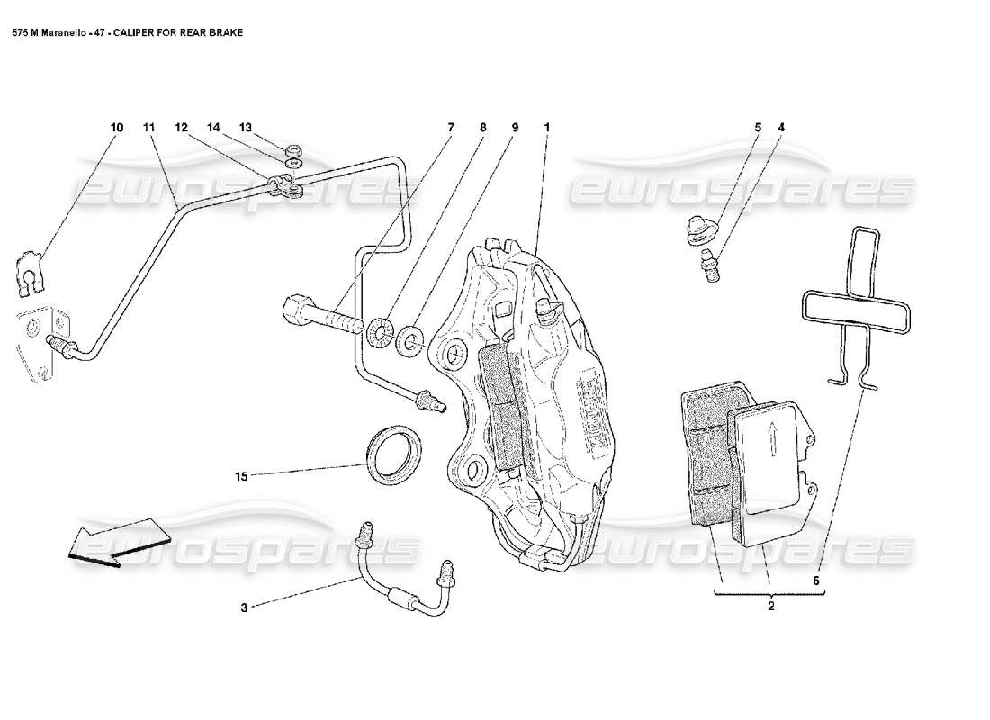 ferrari 575m maranello schema delle parti della pinza freno posteriore