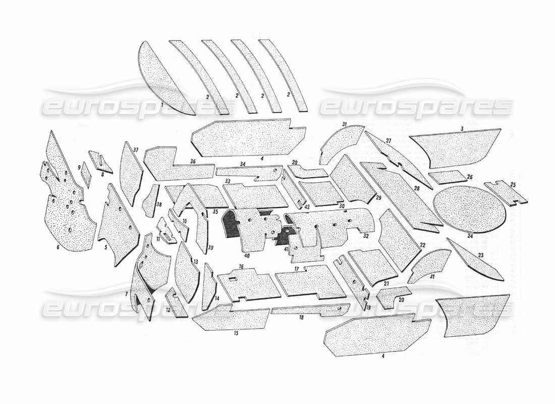 maserati indy 4.2 isolamento 2a tp. diagramma delle parti