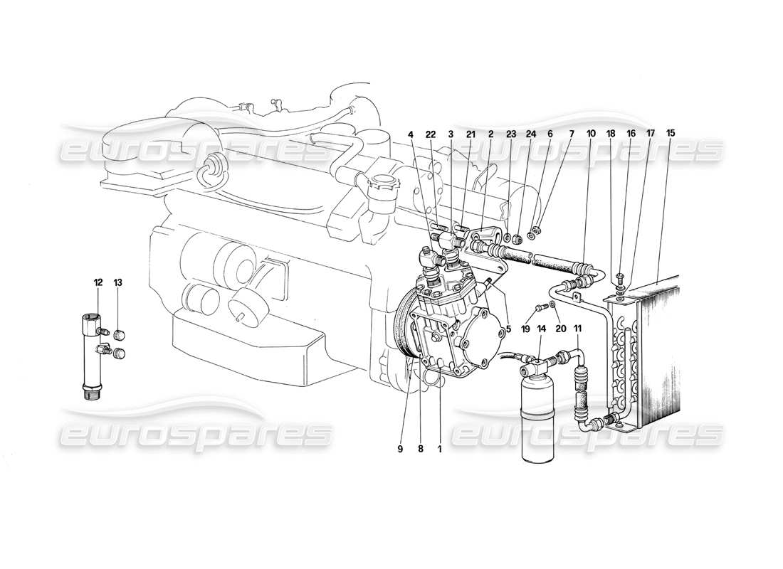 ferrari 412 (mechanical) diagramma delle parti del sistema di climatizzazione