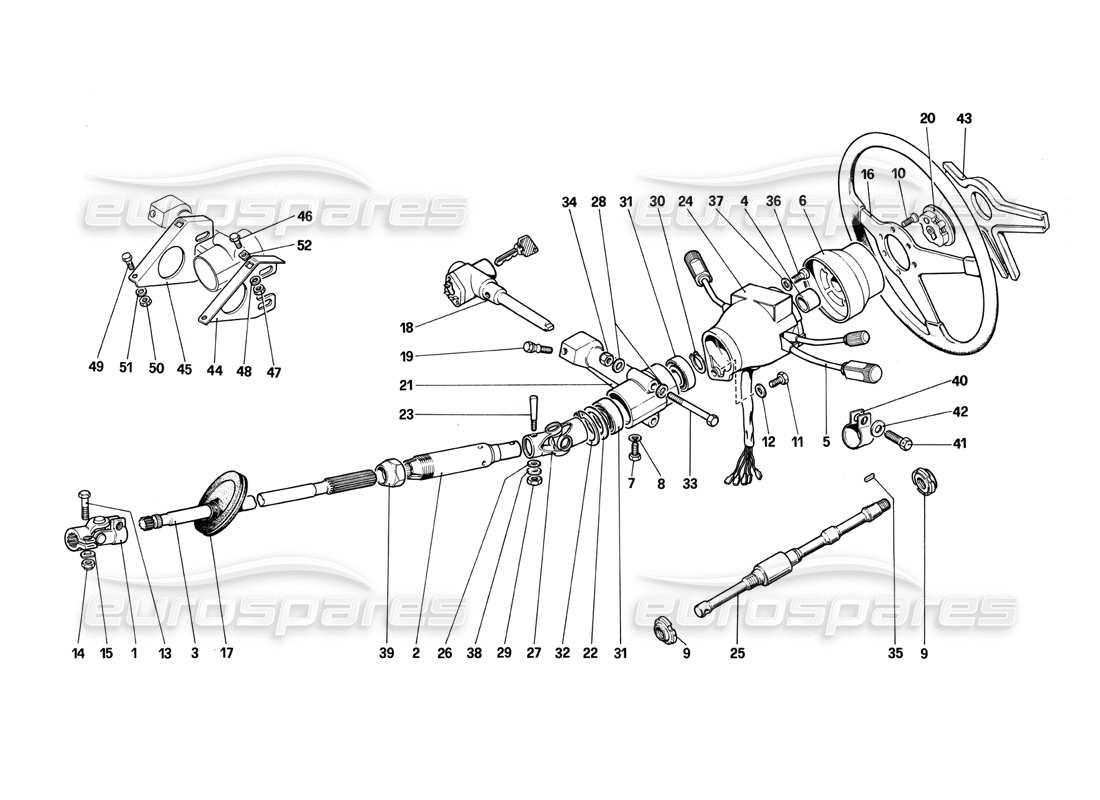 ferrari 412 (mechanical) schema delle parti comando dello sterzo