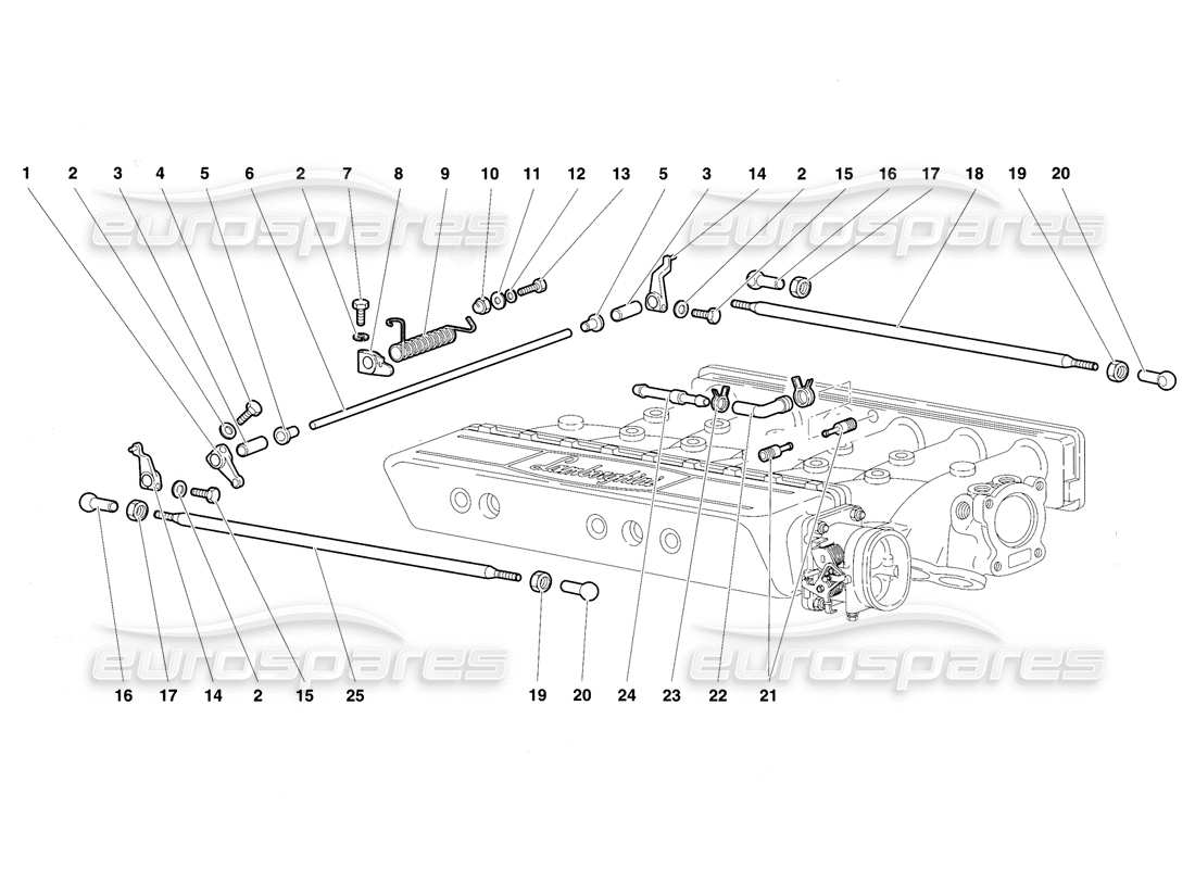 lamborghini diablo vt (1994) diagramma delle parti dei cavi dell'acceleratore