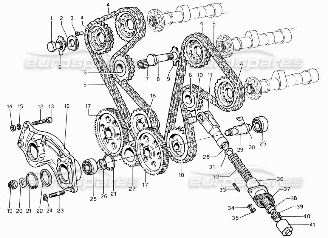 ferrari 206 gt dino (1969) controllo del tempo diagramma delle parti