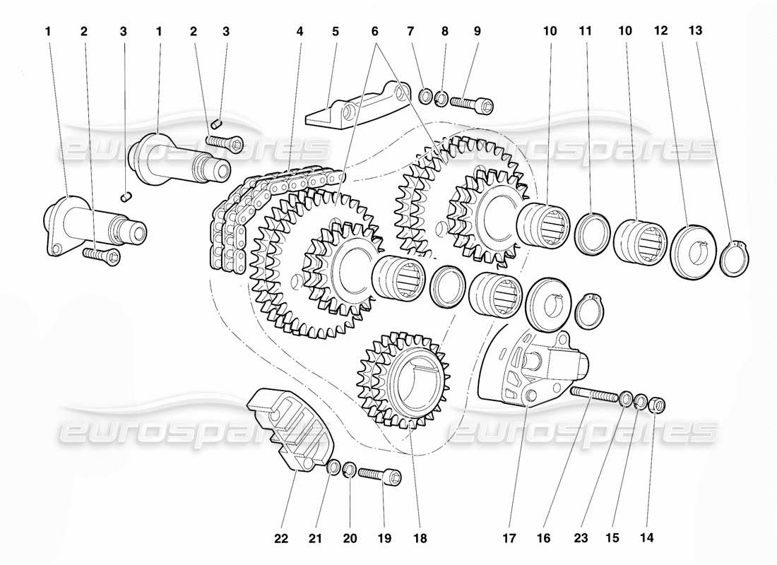 lamborghini diablo vt (1994) sistema di cronometraggio diagramma delle parti