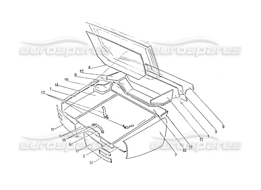 ferrari 365 gt 2+2 (coachwork) tappetini per bagagliaio diagramma delle parti