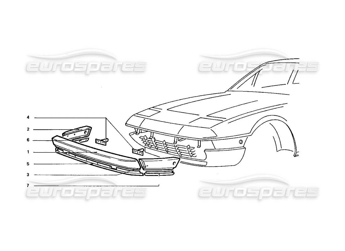 ferrari 412 (coachwork) schema delle parti paraurti anteriore