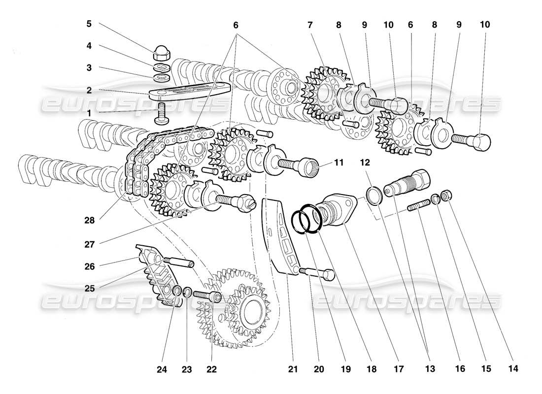 lamborghini diablo vt (1994) sistema di cronometraggio diagramma delle parti