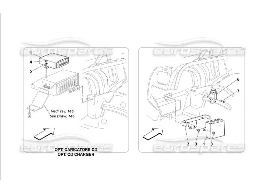 maserati 4200 coupe (2005) schema delle parti dell'unità di controllo del cofano del bagagliaio lato sinistro