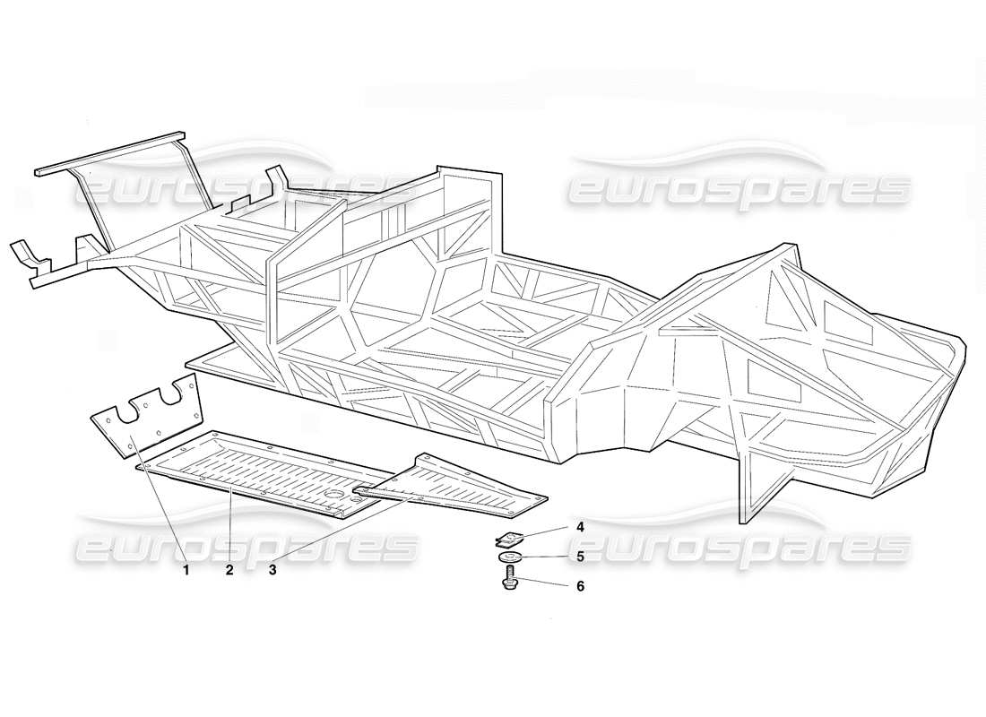 lamborghini diablo vt (1994) elementi del telaio (valido per la versione svizzera - aprile 1994) diagramma delle parti