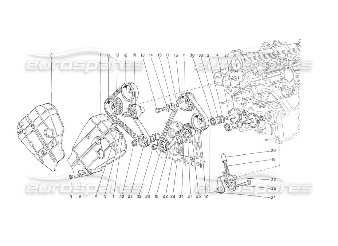 ferrari 208 gt4 dino (1975) sistema di cronometraggio - diagramma delle parti dei controlli