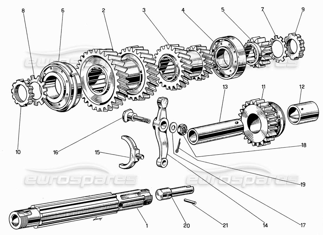ferrari 330 gt 2+2 albero controalbero diagramma delle parti