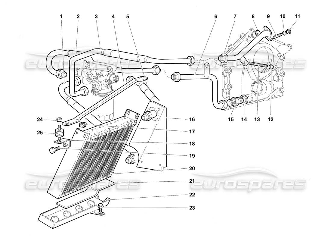 lamborghini diablo vt (1994) sistema dell'olio motore diagramma delle parti