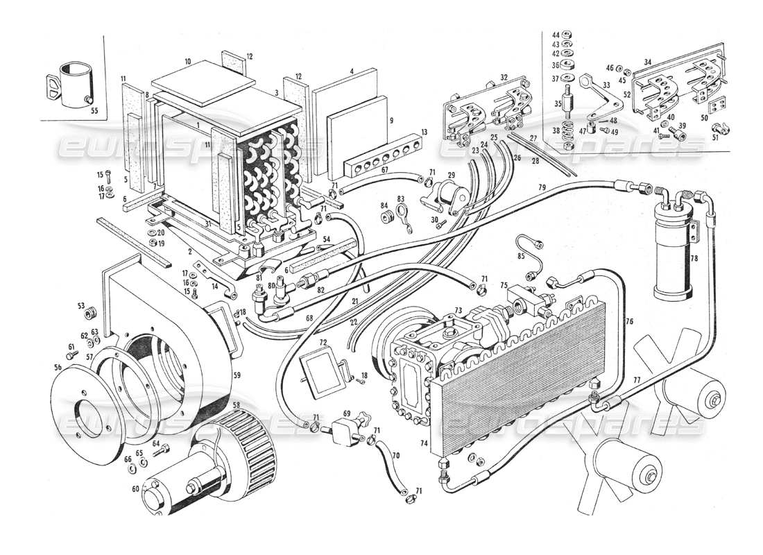 maserati indy 4.2 diagramma delle parti di riscaldamento e condizionamento