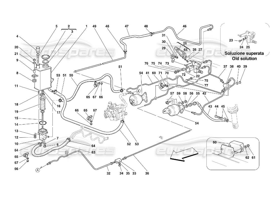 ferrari 456 gt/gta sistema di sospensione autolivellante -non per 456 gta diagramma delle parti