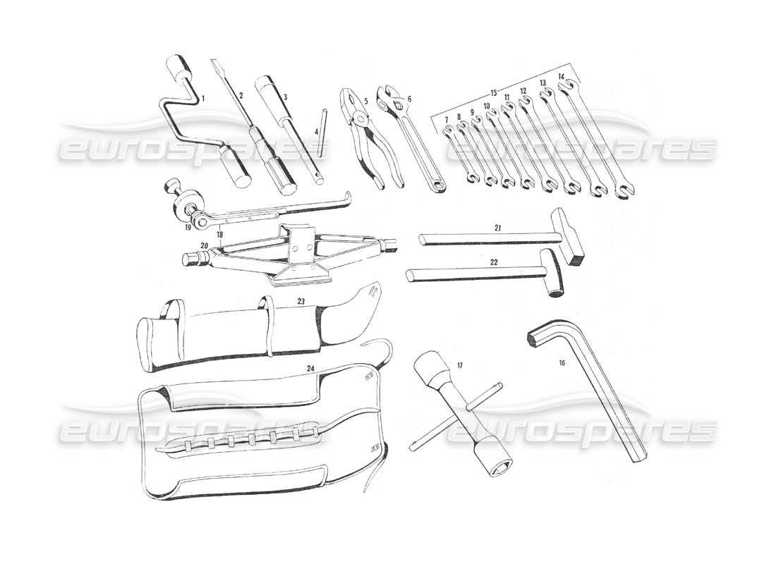 maserati indy 4.2 utensili diagramma delle parti
