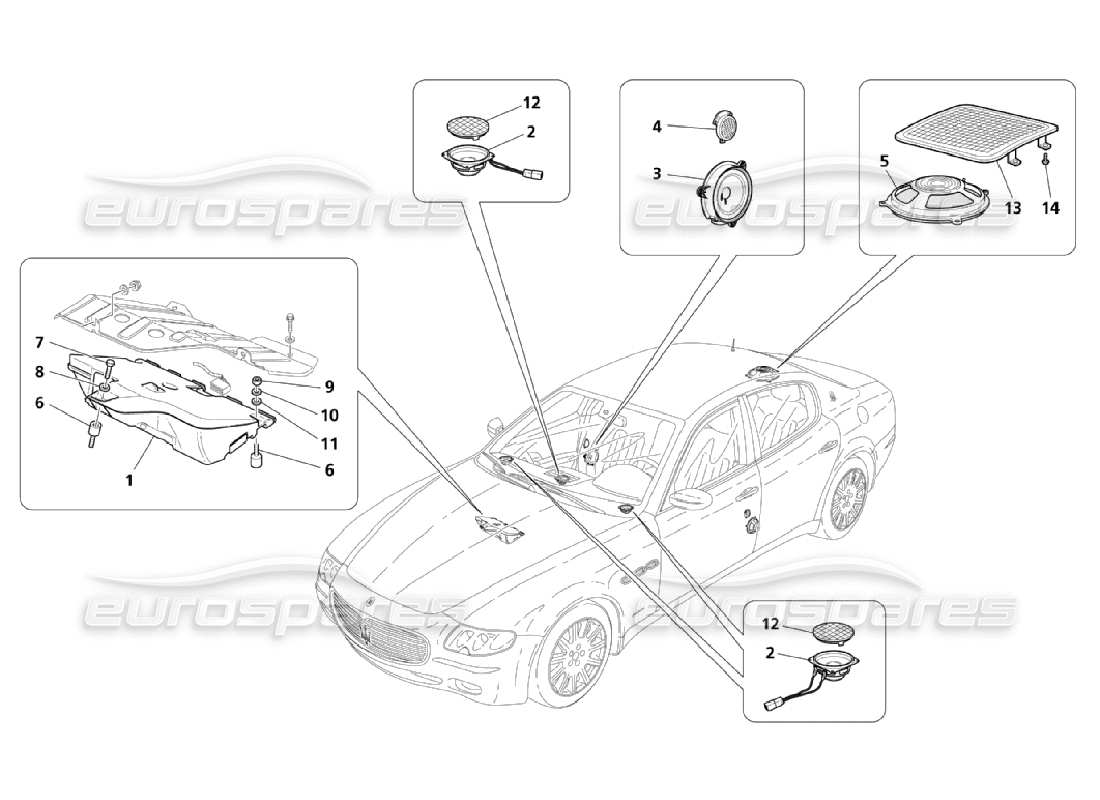 maserati qtp. (2006) 4.2 sistema insonorizzato diagramma delle parti