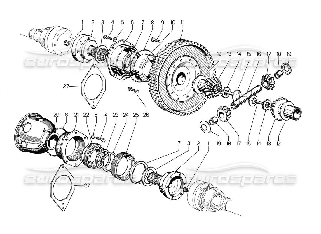 lamborghini jalpa 3.5 (1984) differenziale diagramma delle parti