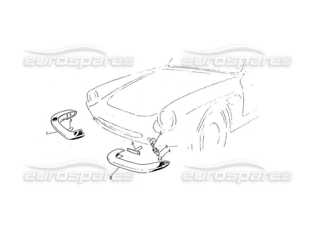 ferrari 330 gtc / 365 gtc (coachwork) schema delle parti del paraurti anteriore