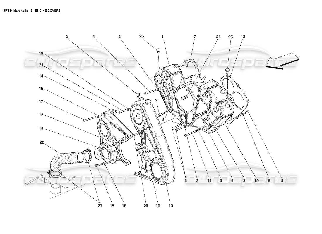 ferrari 575m maranello coperture motore schema delle parti