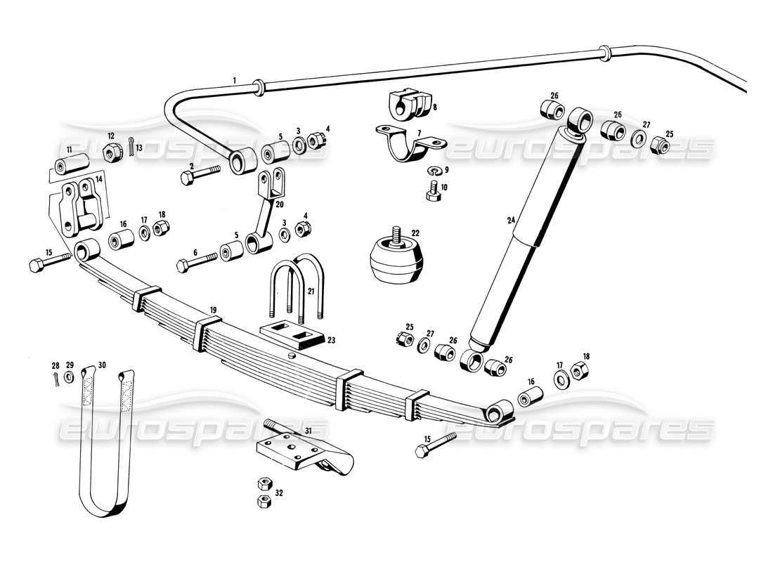 maserati ghibli 4.7 / 4.9 diagramma delle parti della sospensione posteriore