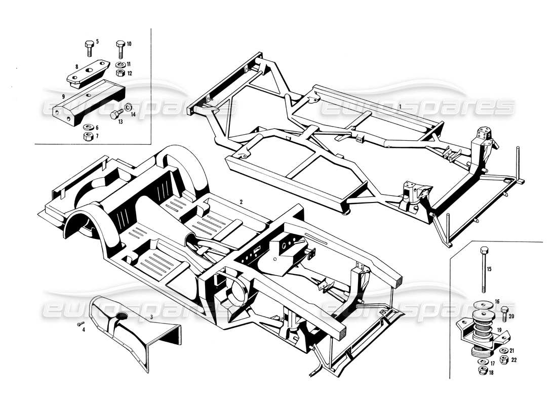 maserati ghibli 4.7 / 4.9 telaio diagramma delle parti