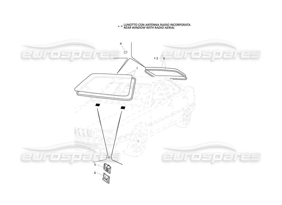 maserati qtp v8 evoluzione finestre fisse diagramma delle parti