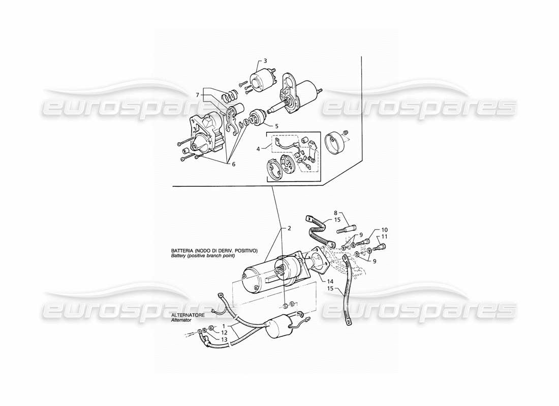 maserati qtp v8 (1998) motore di avviamento diagramma delle parti