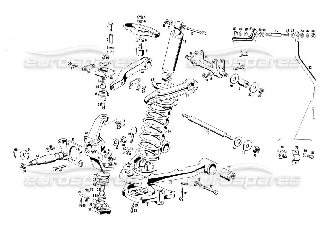 maserati ghibli 4.7 / 4.9 sospensioni anteriori diagramma delle parti