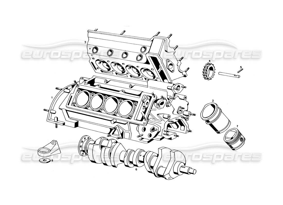 maserati bora (usa variants) schema delle parti del motore