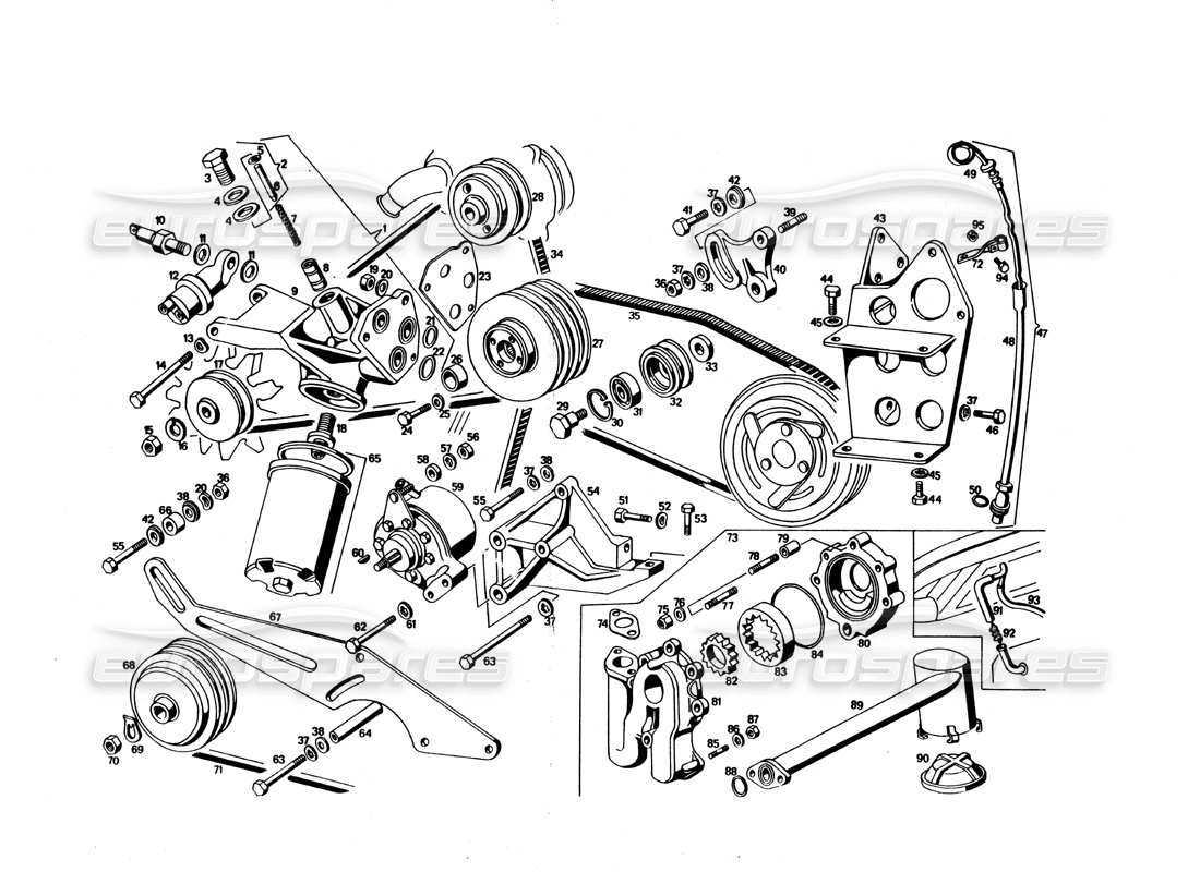 maserati bora schema delle parti di cinghie e pulegge