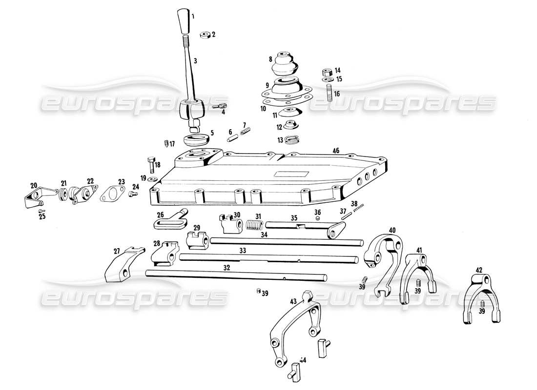 maserati ghibli 4.7 / 4.9 diagramma delle parti del controllo della trasmissione