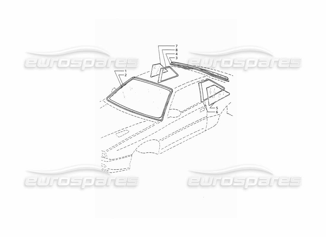maserati ghibli 2.8 (abs) finestre fisse diagramma delle parti