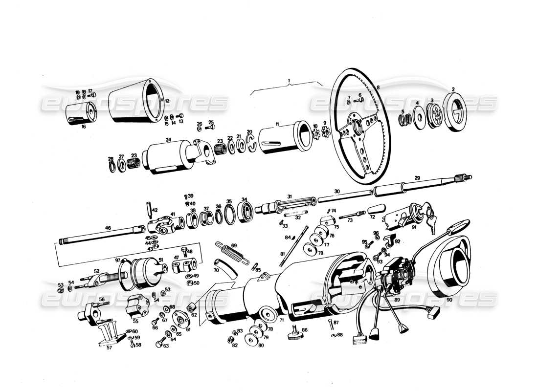 maserati bora parti dello sterzo schema delle parti