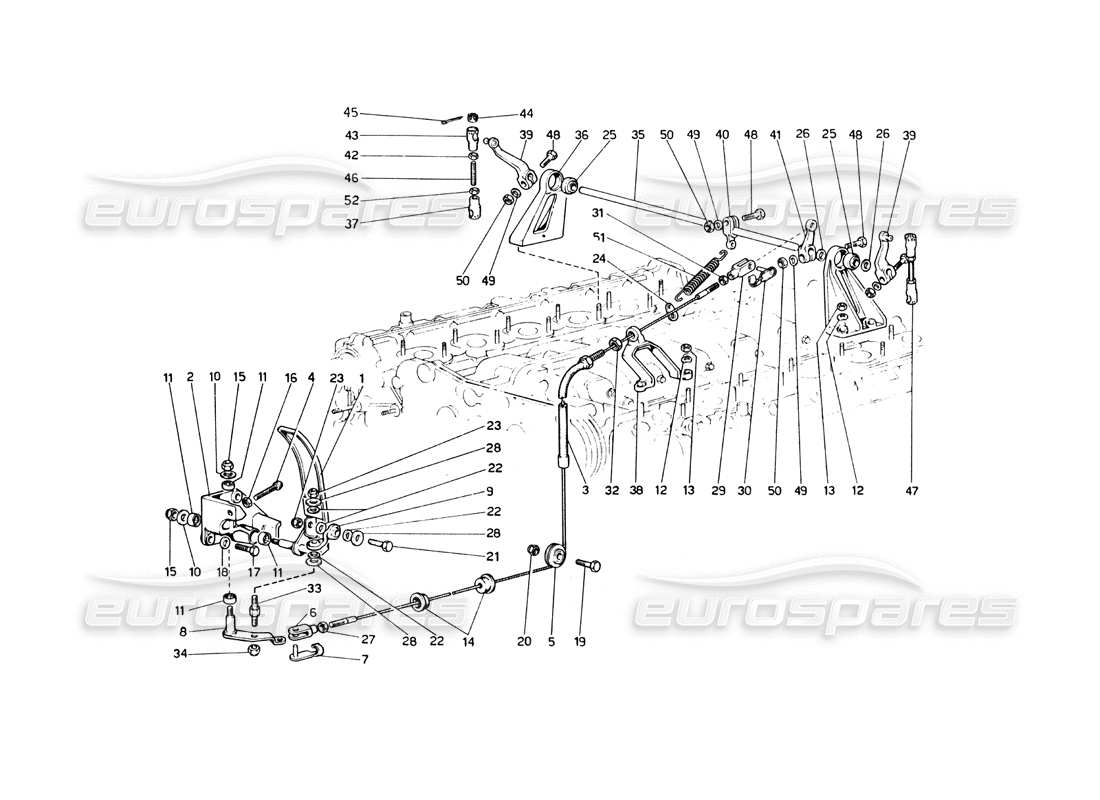 ferrari 365 gt4 berlinetta boxer controllo dell'acceleratore diagramma delle parti