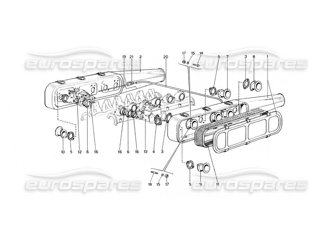 ferrari 400 gt (mechanical) prese d'aria diagramma delle parti